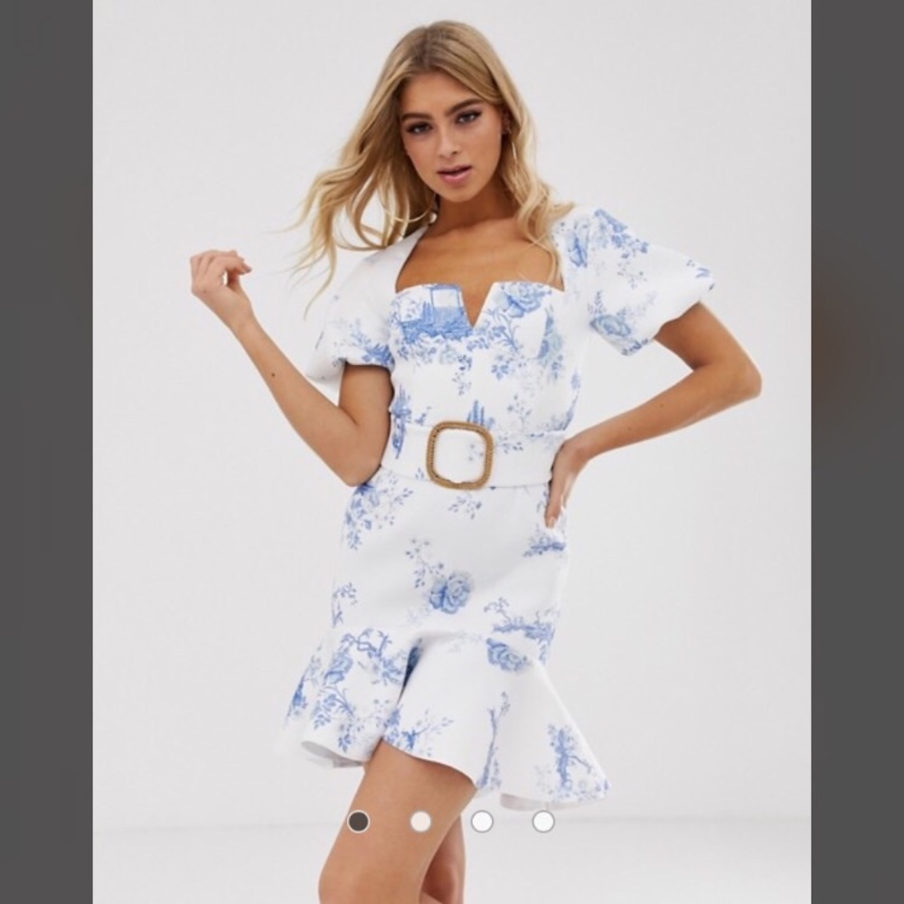 NWT ASOS Design Bubble Sleeve Floral Mini Dress